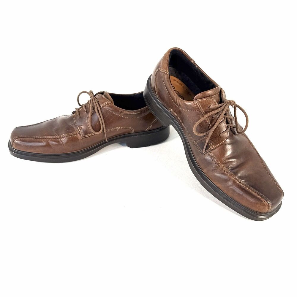 Ecco Helsinki 2 Dress Shoes Men's 44 Oxford Brown Leather Lace Up Comfort